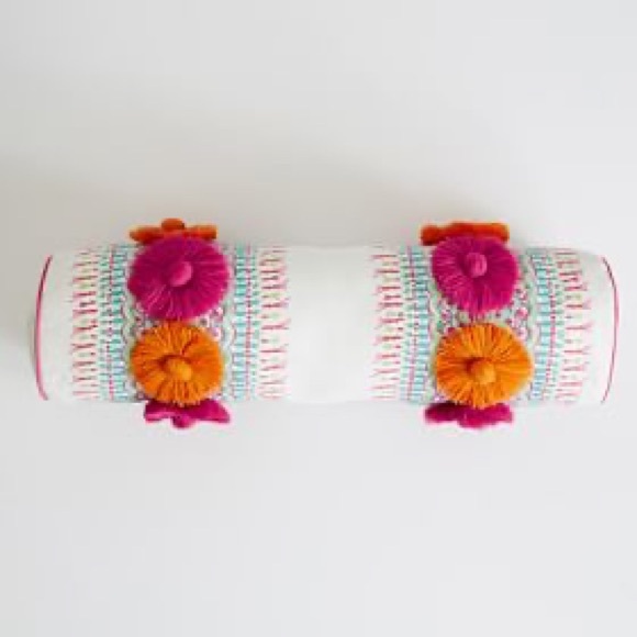 Lilly Pulitzer Other - Pottery barn Lilly Pulitzer Pom Pom Bolster Pillow